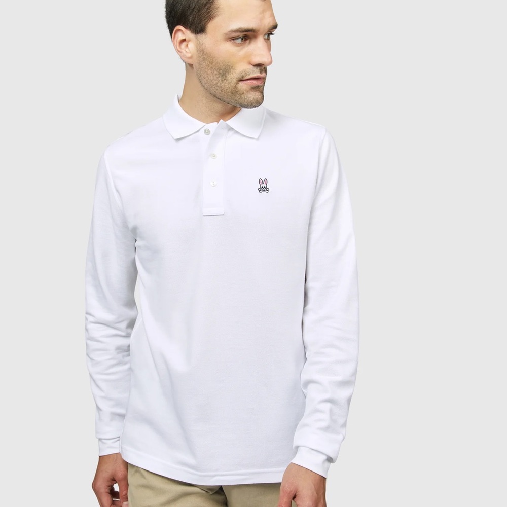 Psycho Bunny Classic White Polo